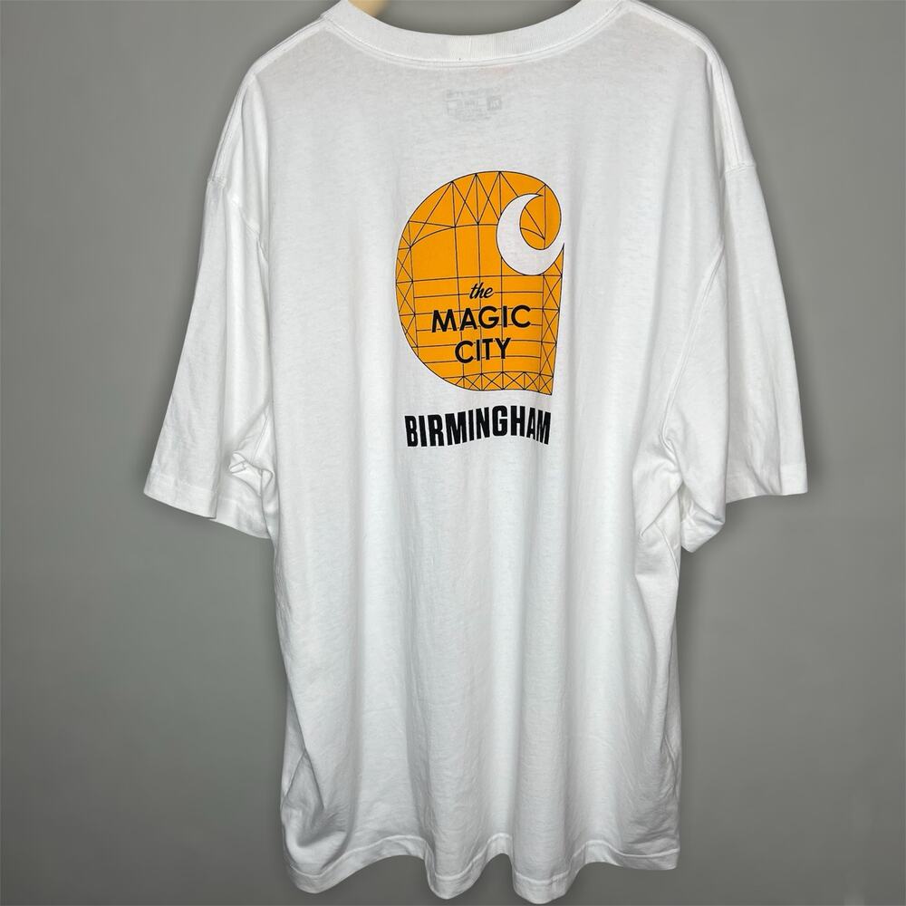 Carhartt Pocket Tee 2XL Mens Magic City Birmingham Alabama Logo Graphic Loose